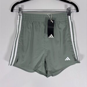 Adidas Sage Green 3-Stripe Running Shorts‎ NWT Size XS